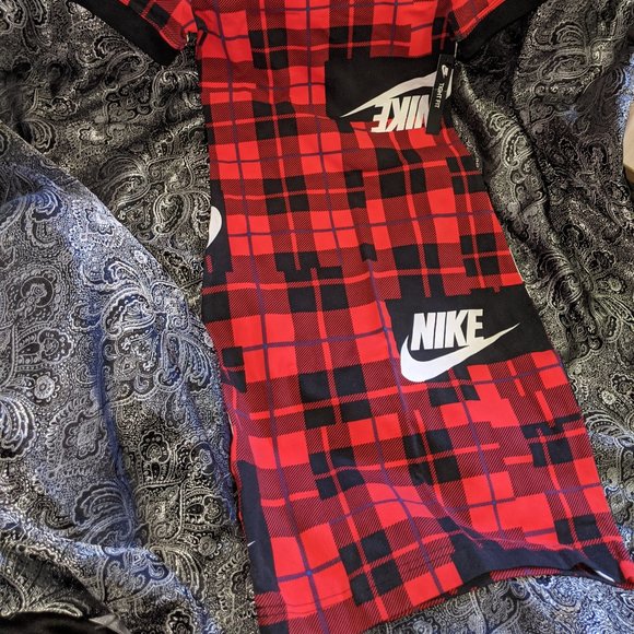 nike plaid bodycon dress